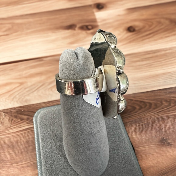 Larimar & Moonstones Ring in Solid Sterling Silver - Picture 6 of 9